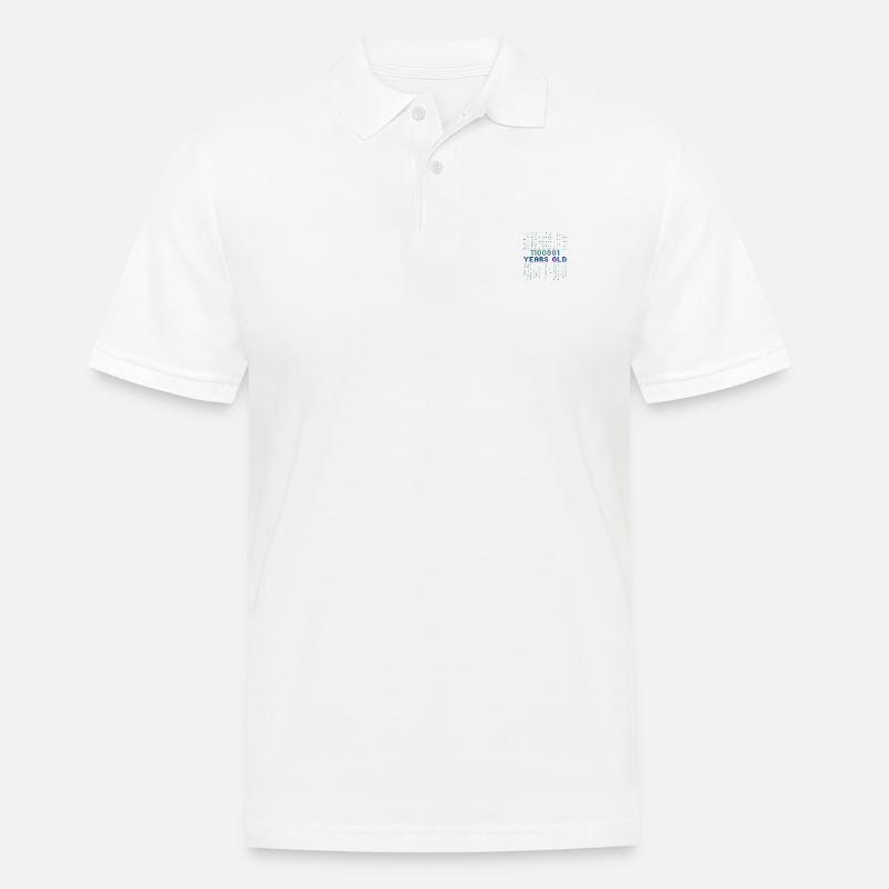 97e anniversaire 97 ans Codeur de code binaire - Polo Homme - blanc