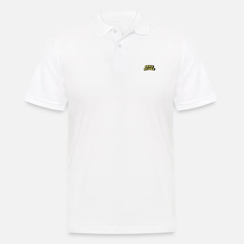 SEND NUDES - Männer Poloshirt - Weiß