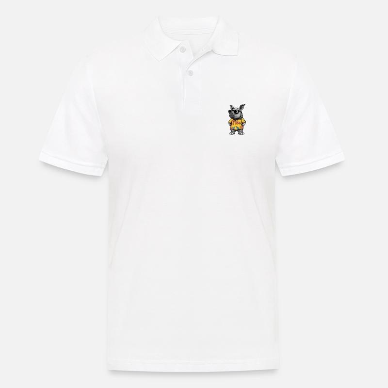 Nashorn Comic Urlaub - Männer Poloshirt - Weiß