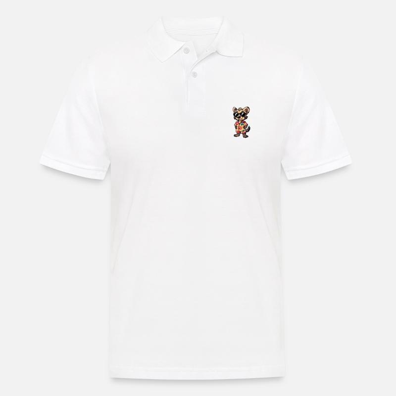 Hyäne Comic Urlaub - Männer Poloshirt - Weiß