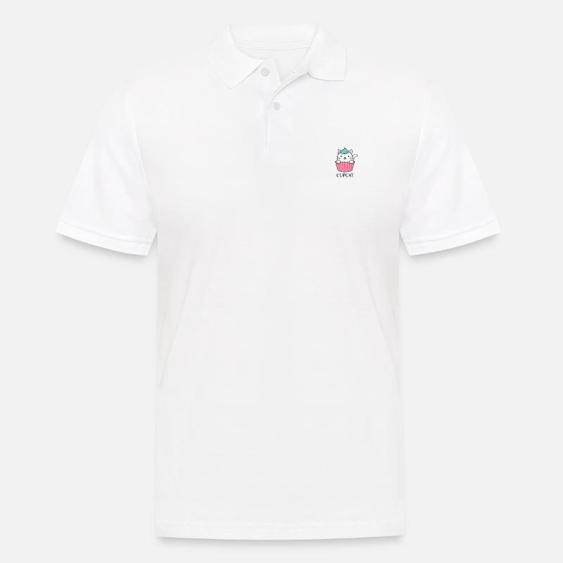 Cupcat - Cupcake Katze - Männer Poloshirt - Weiß