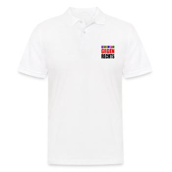 gemeinsam gegen rechts - Männer Poloshirt - Weiß - Vorne - Kai (181cm)