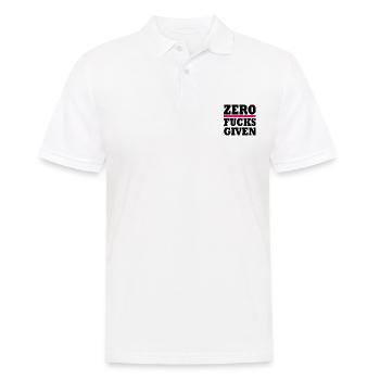 Zero fucks given - Men's Polo Shirt - white - Front - Kai (181cm)