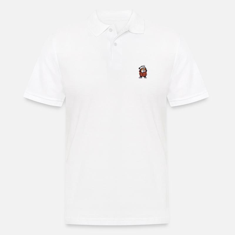 Border Collie Hund Winter - Männer Poloshirt - Weiß