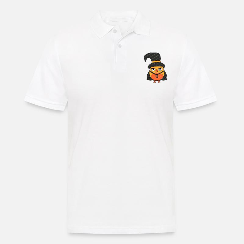 Halloween Eule Zauberer Hexe - Männer Poloshirt - Weiß