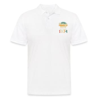Oktober 1974 Vinatge 1974 Geburtstagsgeschenk - Männer Poloshirt - Weiß - Vorne - Kai (181cm)