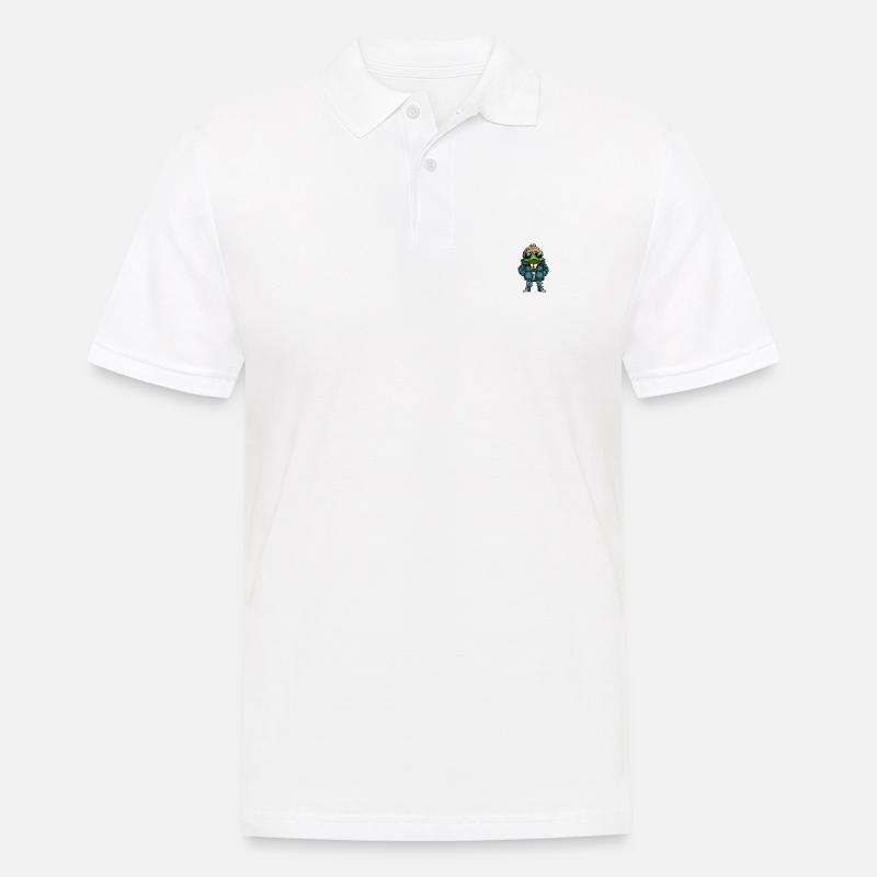 Frosch Winter Comic - Männer Poloshirt - Weiß