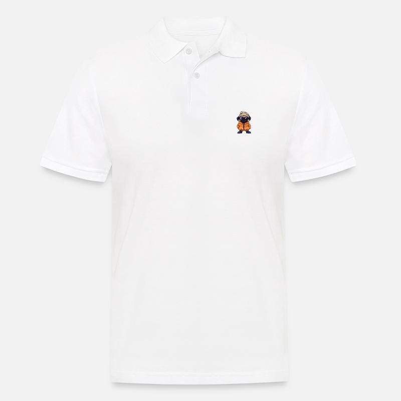 Mops Hund Winter Comic - Männer Poloshirt - Weiß