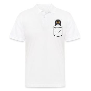 Pingouin dans votre poche - Attention pingouin - Polo Homme - blanc - Devant - Kai (181cm)