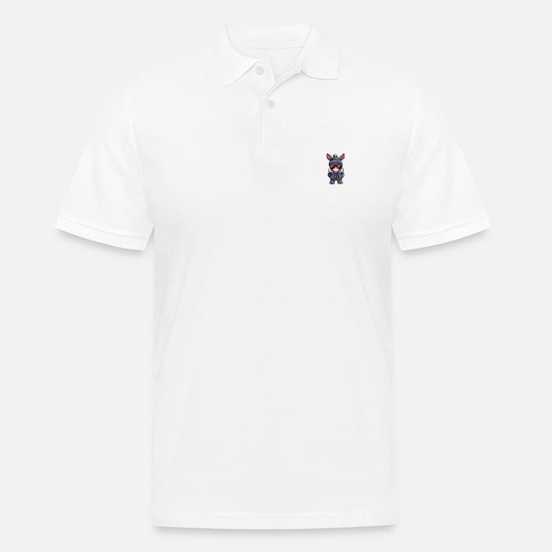 Esel Winter - Männer Poloshirt - Weiß