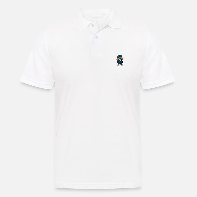 Beagle Hund Winter - Männer Poloshirt - Weiß