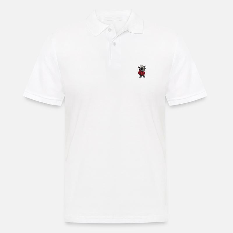 Nashorn Winter Comic - Männer Poloshirt - Weiß