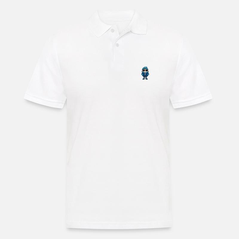Eule Winter Comic - Männer Poloshirt - Weiß