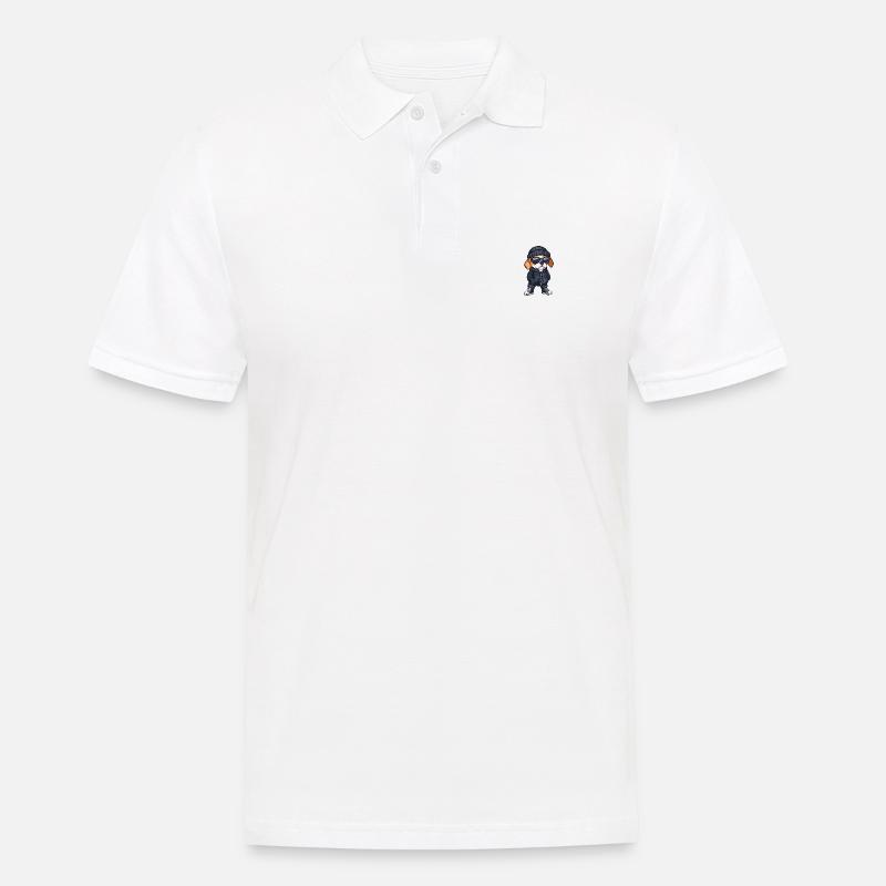 Beagle Hund Winter Comic - Männer Poloshirt - Weiß