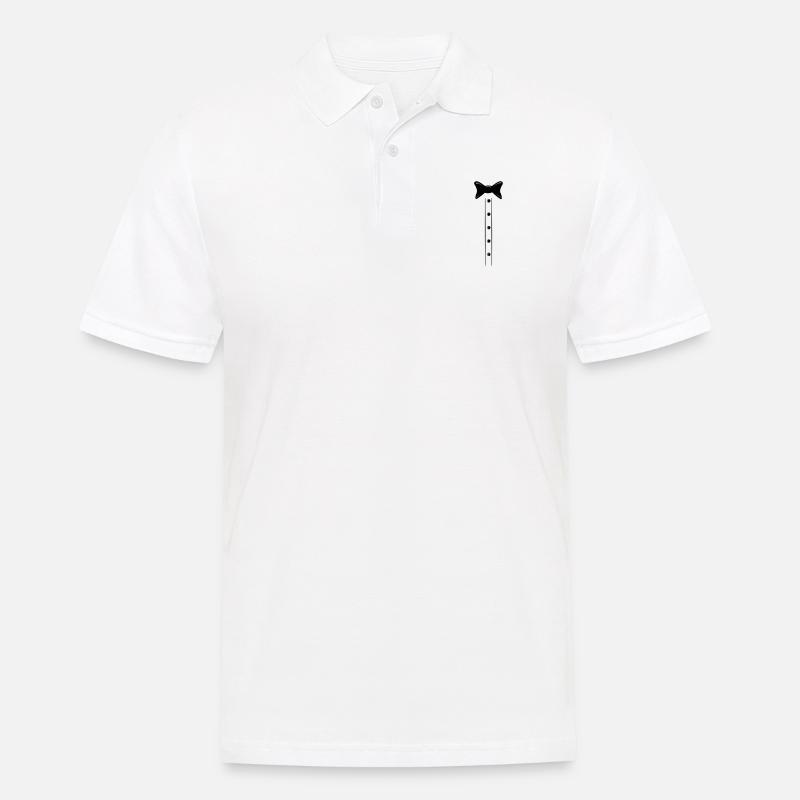 Fliege Krawatte - Männer Poloshirt - Weiß