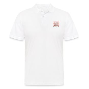 Merry Merry Merry Christmas - Men's Polo Shirt - white - Front - Kai (181cm)