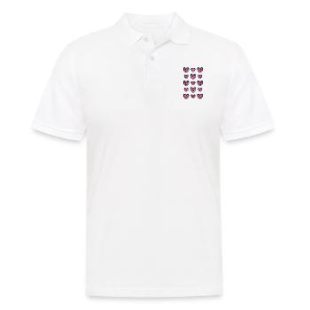 Coole Herzen in Pink mit viel Liebe. - Männer Poloshirt - Weiß - Vorne - Kai (181cm)