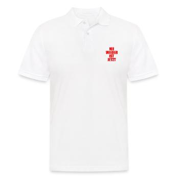 Nie wieder ist jetzt - Männer Poloshirt - Weiß - Vorne - Kai (181cm)