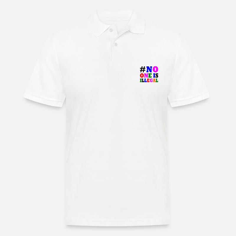 No one is illegal - Männer Poloshirt - Weiß