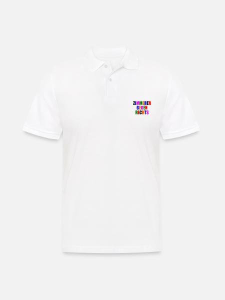 Zimmerer gegen rechts - Männer Poloshirt - Weiß