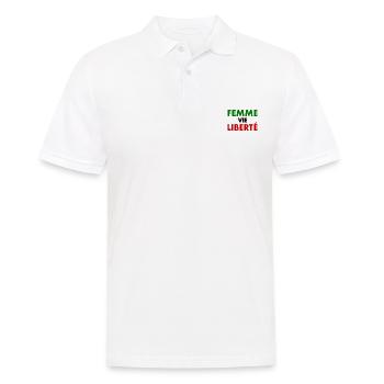 Femme vie liberté - Polo Homme - blanc - Devant - Kai (181cm)