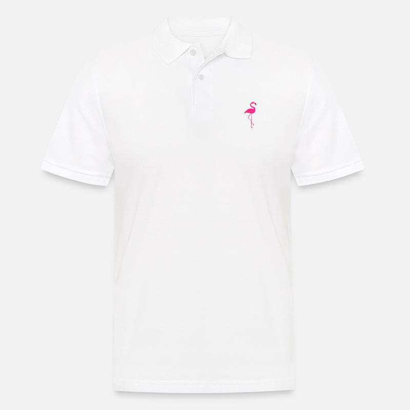 Flamingo (Logo klein) - Männer Poloshirt - Weiß