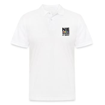 Nie wieder ist jetzt - Männer Poloshirt - Weiß - Vorne - Kai (181cm)