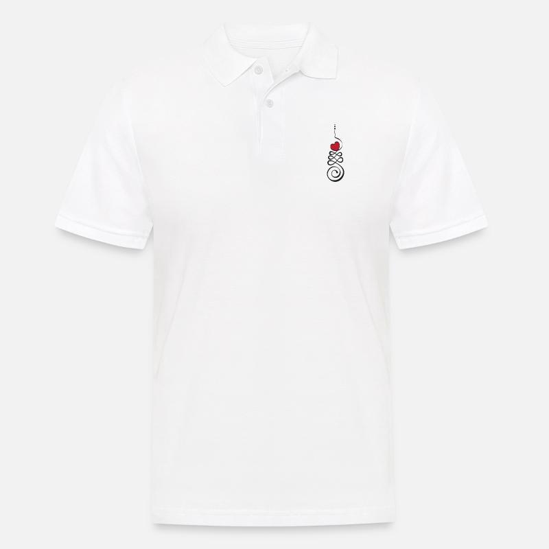 Einzigartiges Unalome Herz - Männer Poloshirt - Weiß