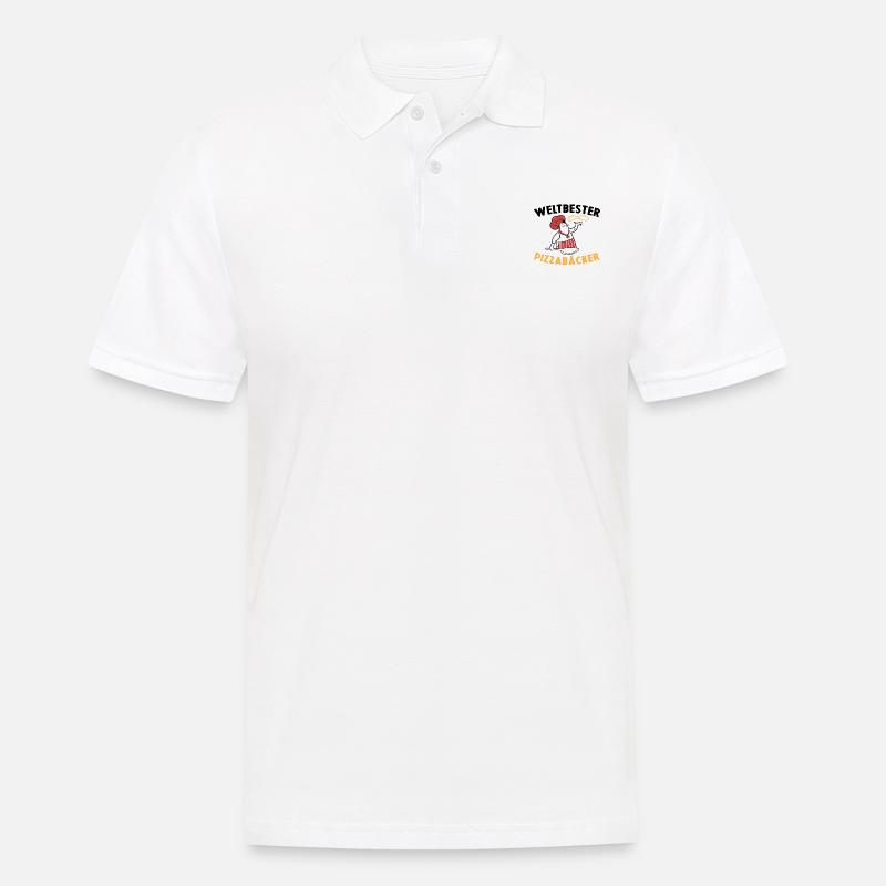 Weltbester Pizzabäcker Pizza Geschenkidee Kochen - Männer Poloshirt - Weiß
