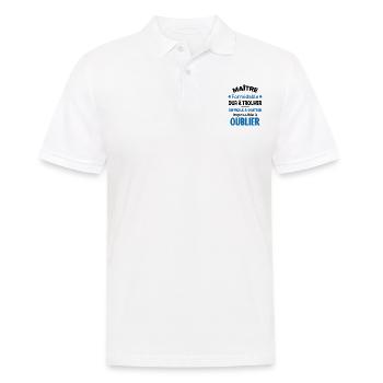 Maître formidable idée cadeau maître d'école - Polo Homme - blanc - Devant - Kai (181cm)