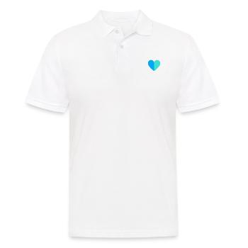 Two-tone heart blue-turquoise - Men's Polo Shirt - white - Front - Kai (181cm)