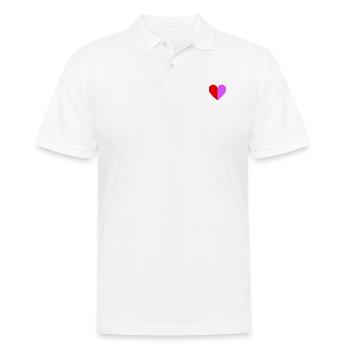 Two-tone heart dark red-pink - Men's Polo Shirt - white - Front - Kai (181cm)