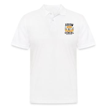 57 Ans Anniversaire Vintage Né(e) en Juin 1965 - Polo Homme - blanc - Devant - Kai (181cm)
