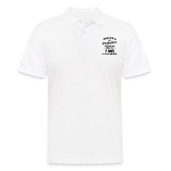 J'ai 7 Ans et je suis bien réel - perfection - Polo Homme - blanc - Devant - Kai (181cm)