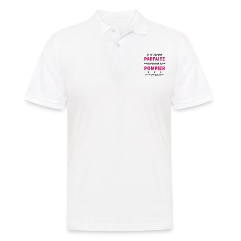 pas parfaite mais femme de pompier - Polo Homme - blanc - Devant - Kai (181cm)