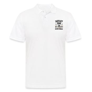 34 Ans Anniversaire Vintage Né(e) en Juillet 1988 - Polo Homme - blanc - Devant - Kai (181cm)
