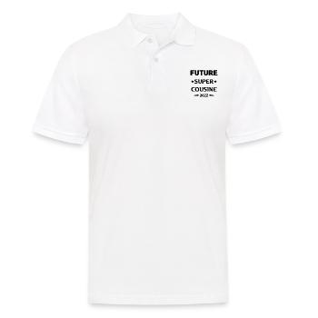 Annonce Grossesse 2022 Future Super Cousine Cadeau - Polo Homme - blanc - Devant - Kai (181cm)
