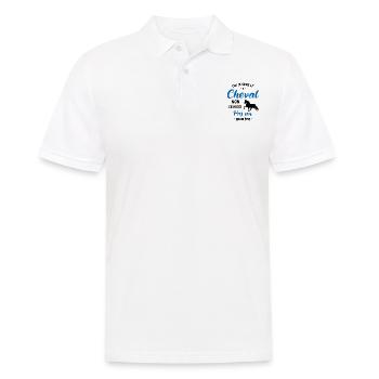 Oui Je Sens Le Cheval non ce n est pas un problème - Polo Homme - blanc - Devant - Kai (181cm)
