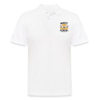 20 Ans Anniversaire Vintage Né(e) en Août 2002 - Polo Homme - blanc - Devant - Kai (181cm)