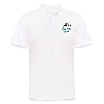 Beau-père Cadeau Super beau papa - Polo Homme - blanc - Devant - Kai (181cm)