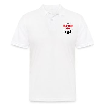 beau-pèrefect cadeau beau-papa anniversaire humour - Polo Homme - blanc - Devant - Kai (181cm)
