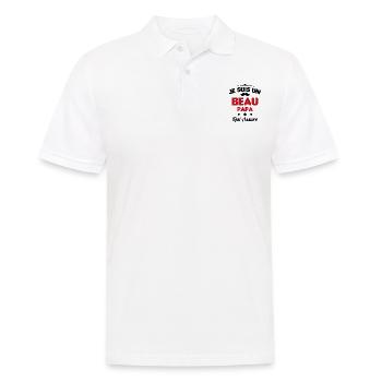 je suis un Beau-Papa qui assure humour - Polo Homme - blanc - Devant - Kai (181cm)
