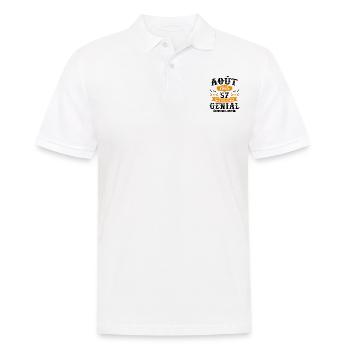 57 Ans Anniversaire Vintage Né(e) en Août 1965 - Polo Homme - blanc - Devant - Kai (181cm)