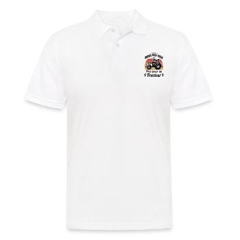 Jamais trop vieux pour jouer au tracteur - Polo Homme - blanc - Devant - Kai (181cm)