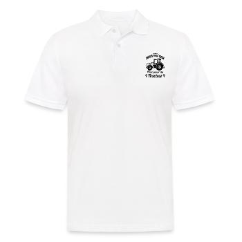 Jamais trop vieux pour jouer au tracteur - Polo Homme - blanc - Devant - Kai (181cm)
