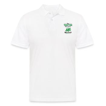 Né pour conduire un tracteur humour cadeau - Polo Homme - blanc - Devant - Kai (181cm)