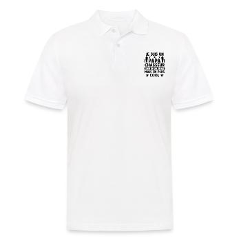 Papa Chasseur Humour Chasse Chassé Chasser - Polo Homme - blanc - Devant - Kai (181cm)