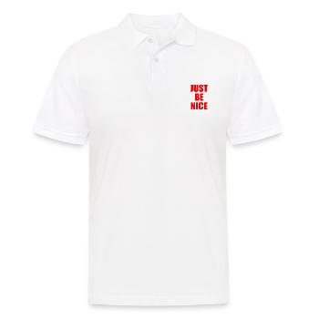 Just be nice - Men's Polo Shirt - white - Front - Kai (181cm)