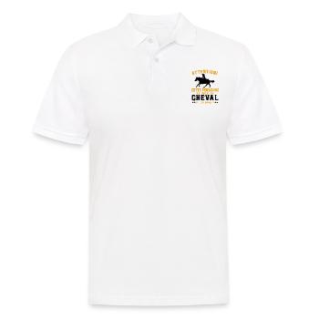 Cette Personne Risque Parler De Cheval Tout Moment - Polo Homme - blanc - Devant - Kai (181cm)