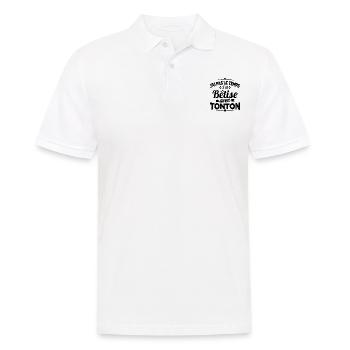 J'ai pas le temps j'ai bêtise avec tonton Cadeau - Polo Homme - blanc - Devant - Kai (181cm)